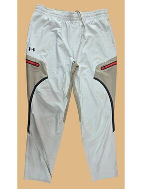 Under Armour Mens Loose Fit Athletic Woven Joggers XL Beige Gray NWOT